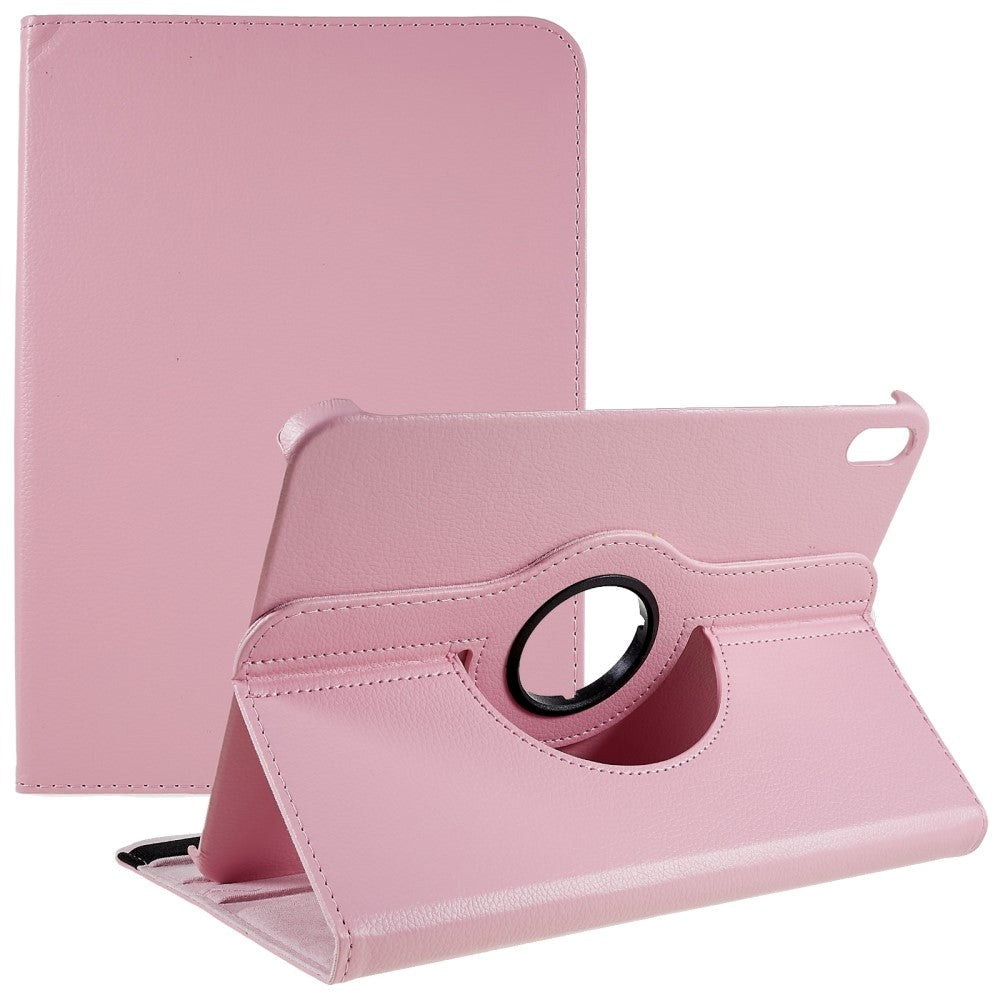 EIDERWOOD iPad 11" (2025) / iPad 10.9" (2024/2022) Klassisk Læder Cover m. 360⁰ Ståfunktion - Lyserød
