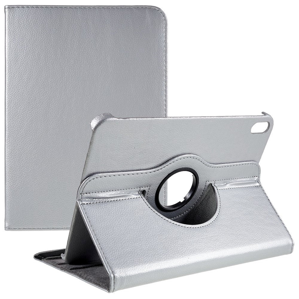 EIDERWOOD iPad 11" (2025) / iPad 10.9" (2024/2022) Klassisk Læder Cover m. 360⁰ Ståfunktion - Sølv