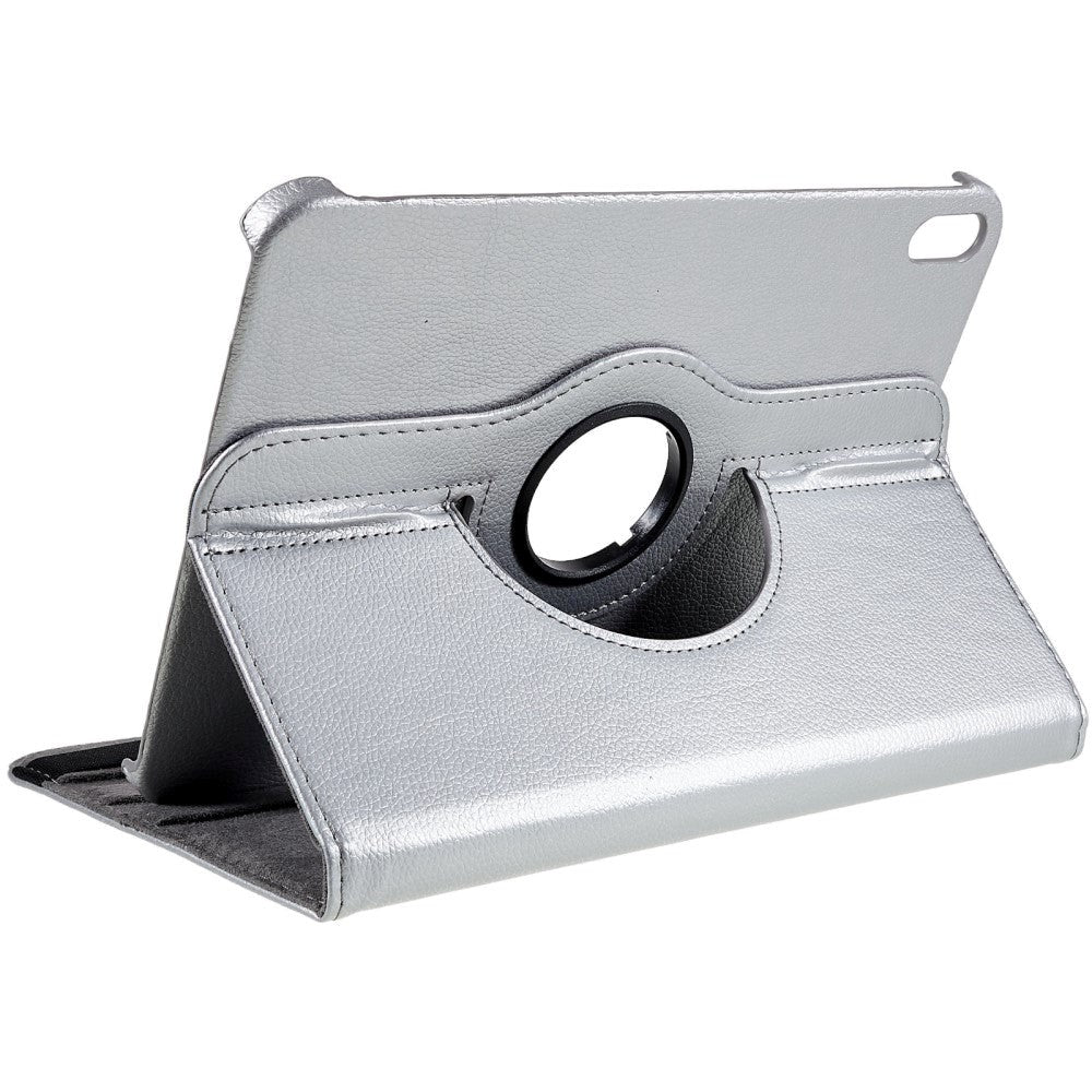 EIDERWOOD iPad 11" (2025) / iPad 10.9" (2024/2022) Klassisk Læder Cover m. 360⁰ Ståfunktion - Sølv