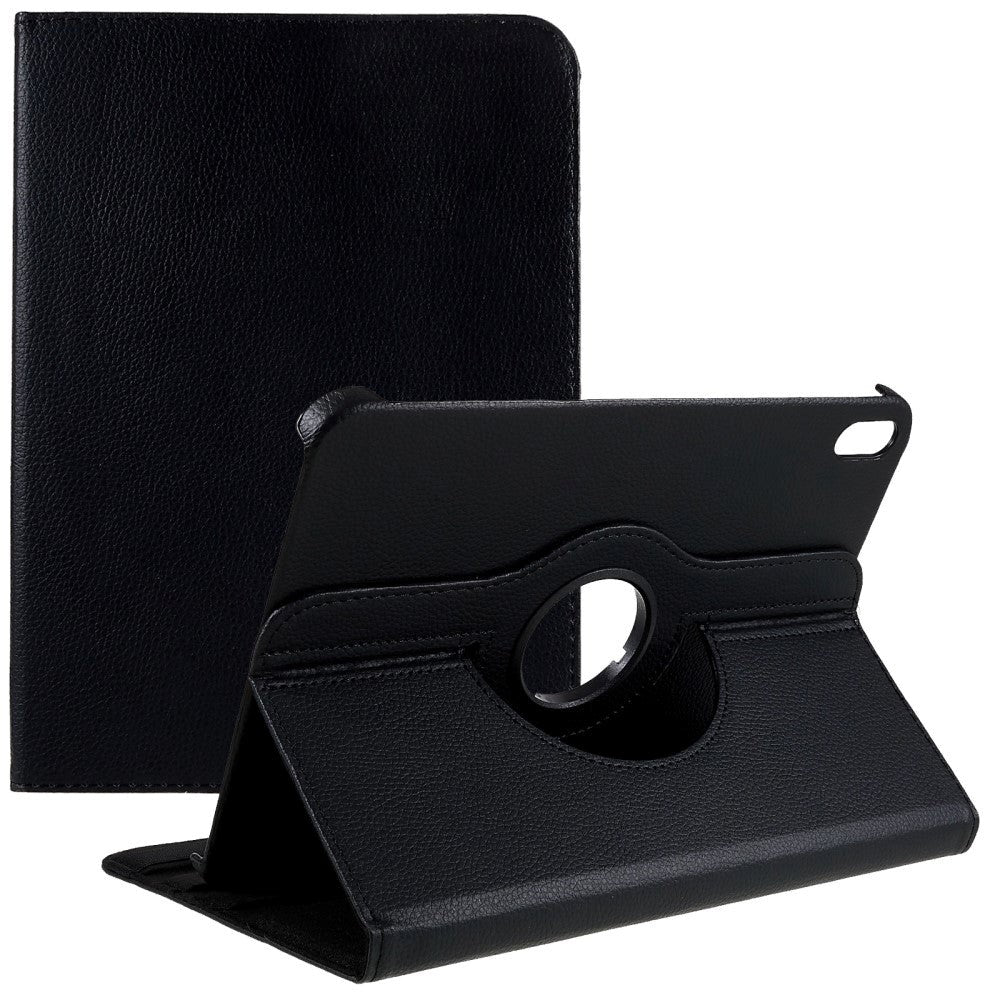 EIDERWOOD iPad 11" (2025) / iPad 10.9" (2024/2022) Klassisk Læder Cover m. 360⁰ Ståfunktion - Sort