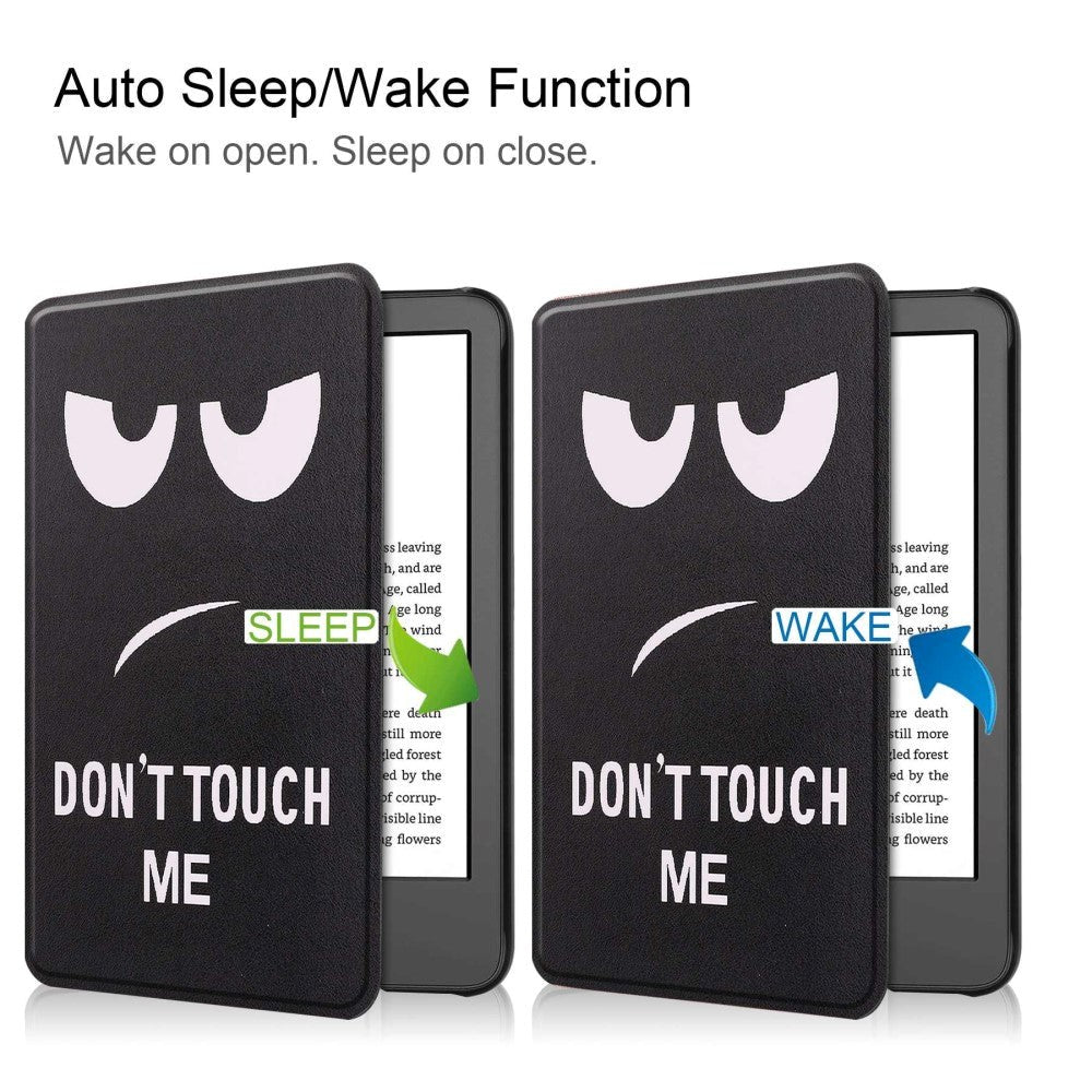 Amazon Kindle 11th Generation (2022) Kunstlæder Cover m. Vågeblus Funktion - "Don't Touch Me"