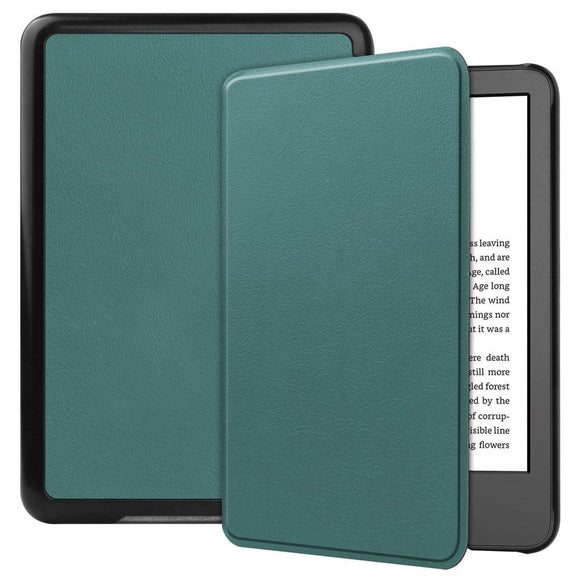 Amazon Kindle 11th Generation (2022) Læder Flip Cover - Grøn