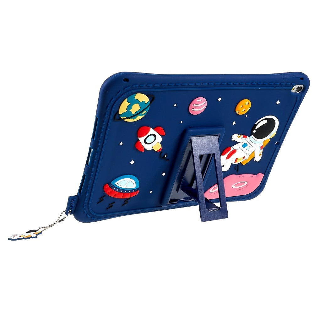 iPad 10.2" (2021 / 2020 / 2019) / iPad Pro 10.5 / iPad Air (2019) Børne Cover m. Stander & Cartoon - Mørkeblå