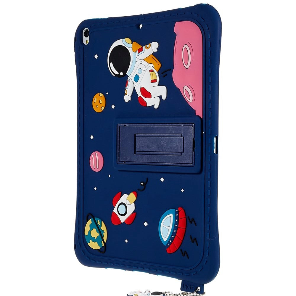 iPad 10.2" (2021 / 2020 / 2019) / iPad Pro 10.5 / iPad Air (2019) Børne Cover m. Stander & Cartoon - Mørkeblå