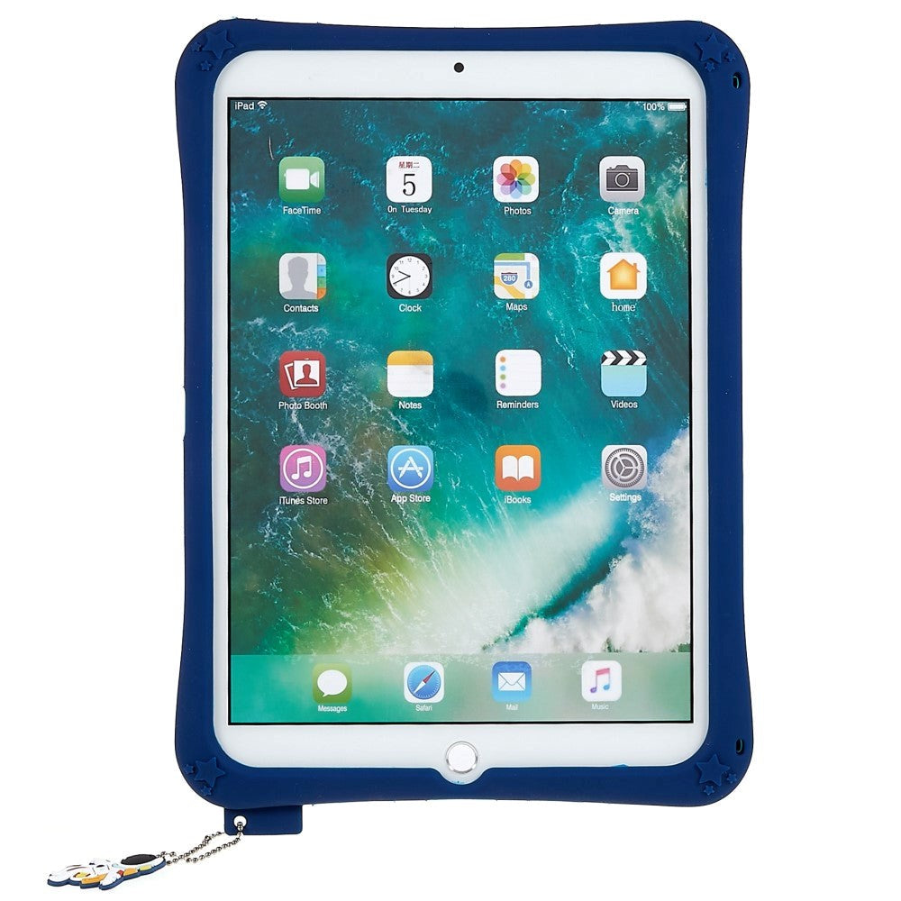 iPad 10.2" (2021 / 2020 / 2019) / iPad Pro 10.5 / iPad Air (2019) Børne Cover m. Stander & Cartoon - Mørkeblå