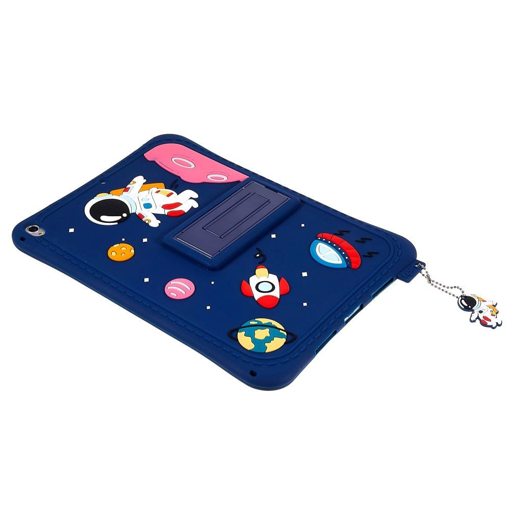 iPad 10.2" (2021 / 2020 / 2019) / iPad Pro 10.5 / iPad Air (2019) Børne Cover m. Stander & Cartoon - Mørkeblå