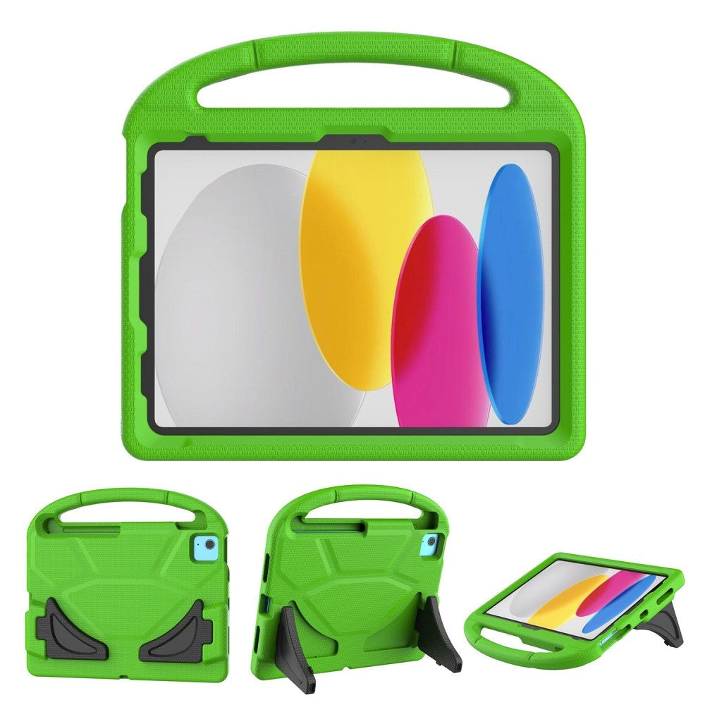 iPad 11" (2025) / iPad 10.9" (2024/2022) EVA Skum Børne Cover m. Kickstand - Grøn