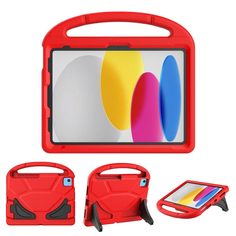 iPad 11" (2025) / iPad 10.9" (2024/2022) EVA Skum Børne Cover m. Kickstand - Rød