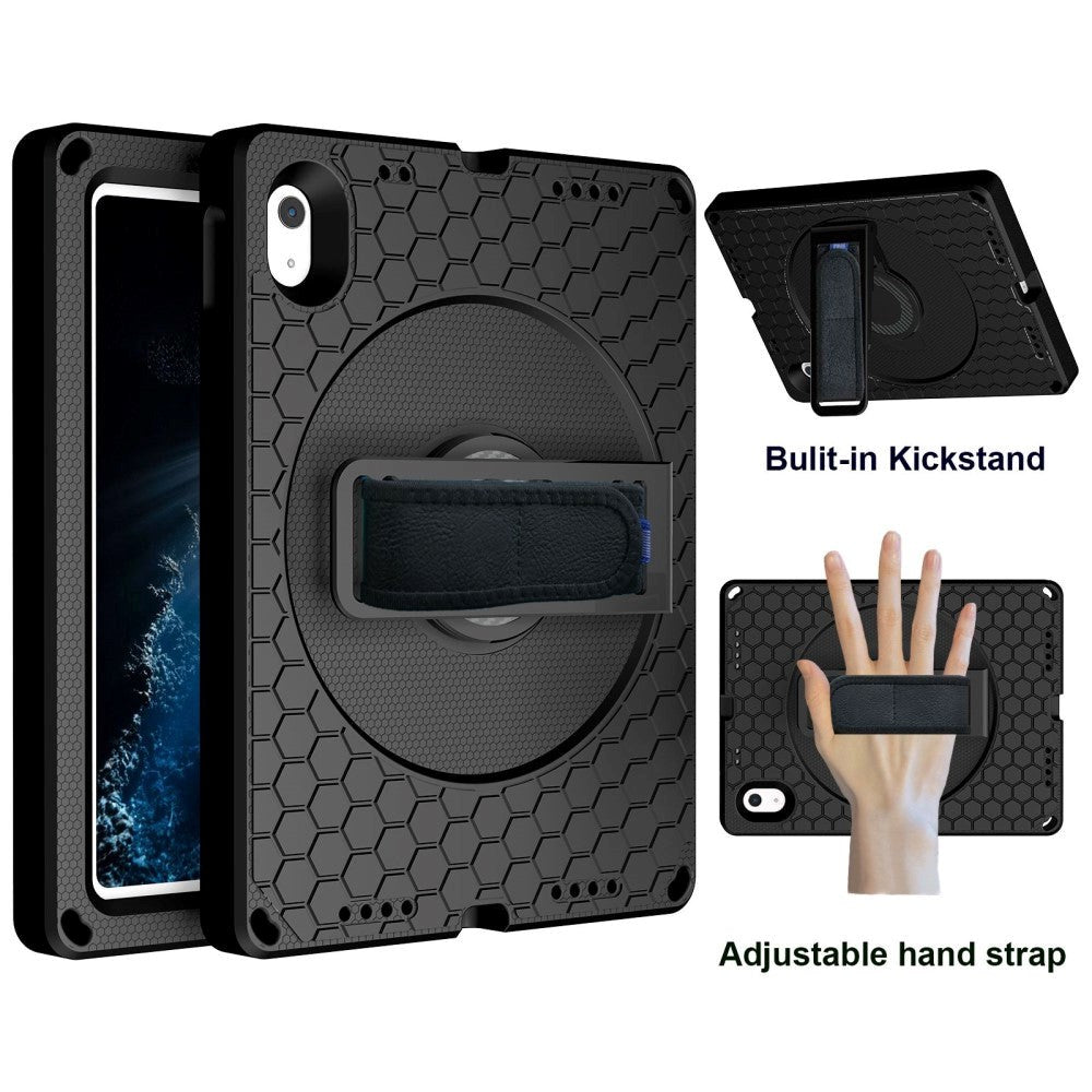 iPad 11" (2025) / iPad 10.9" (2024/2022) EVA Skum Cover m. Kickstand & Håndholder - Sort