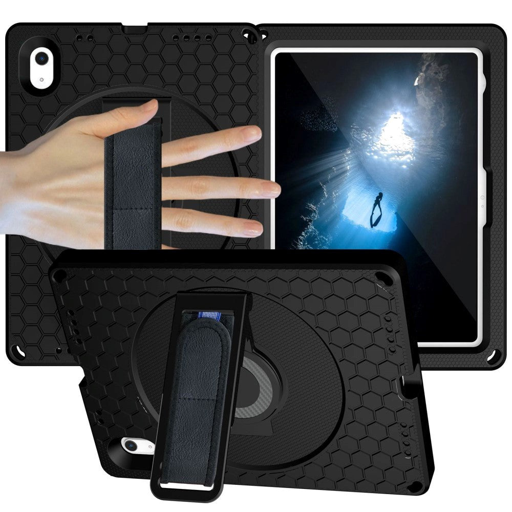 iPad 11" (2025) / iPad 10.9" (2024/2022) EVA Skum Cover m. Kickstand & Håndholder - Sort