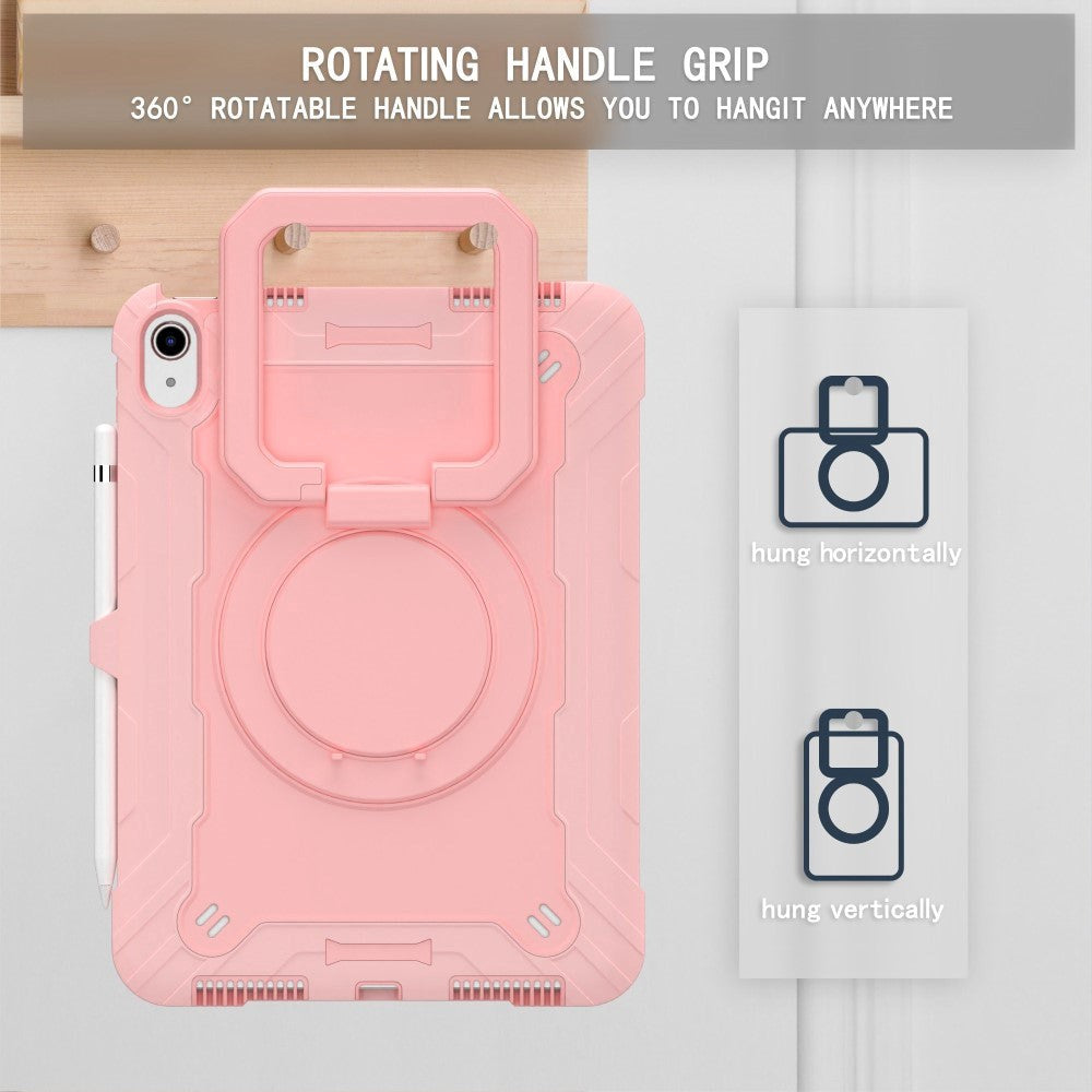 iPad 11" (2025) / iPad 10.9" (2024/2022) Silikone Cover m. 360 Graders Fod & Bærestrop - Rose Gold