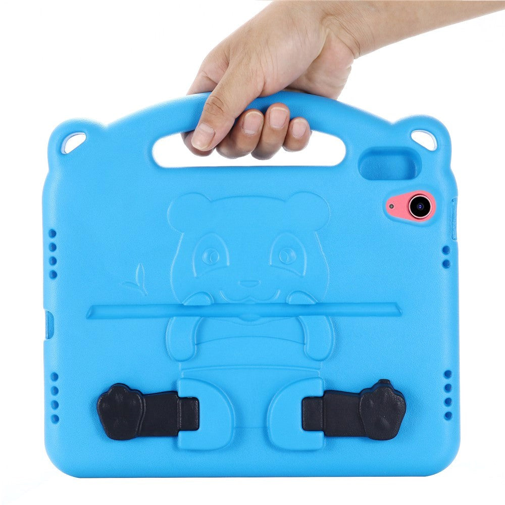 iPad 11" (2025) / iPad 10.9" (2024/2022) Børne Cover - Panda Kickstand Cover - Blå