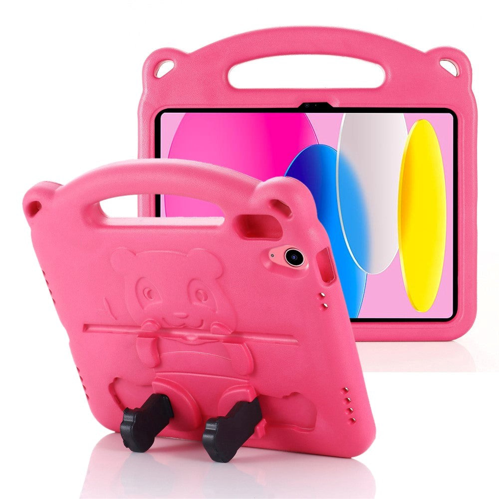 iPad 11" (2025) / iPad 10.9" (2024/2022) Børne Cover - Panda Kickstand Cover - Pink