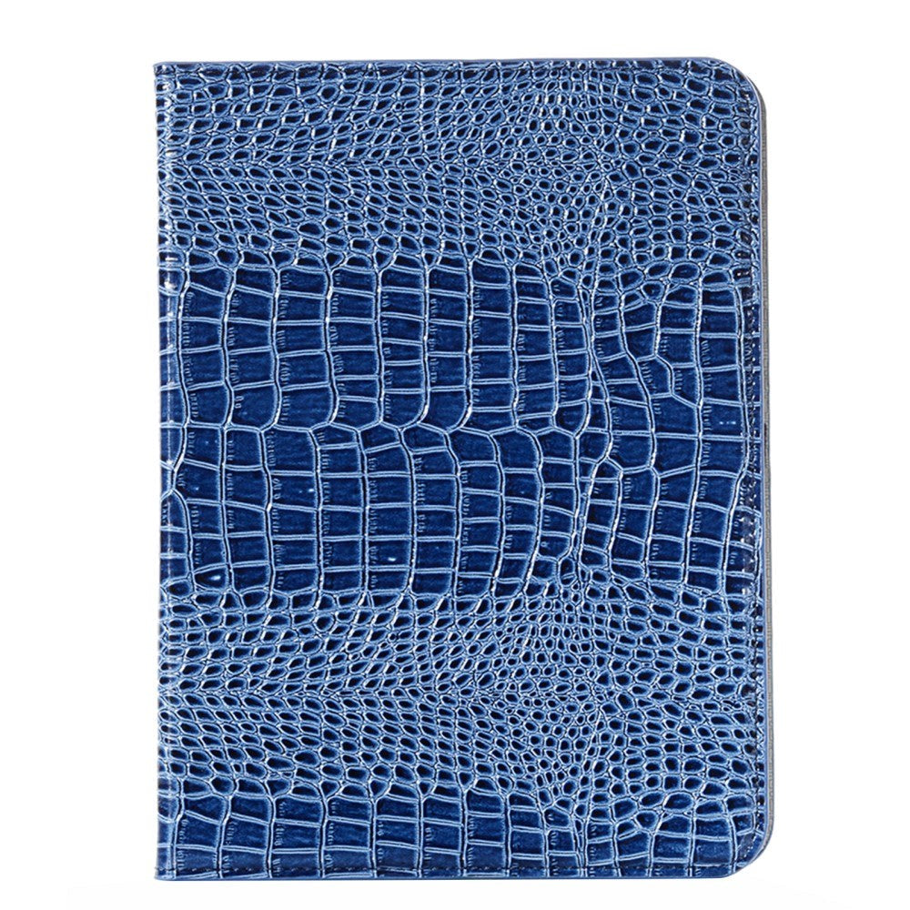 iPad 11" (2025) / iPad 10.9" (2024/2022) Krokodille Læder Tekstur Cover m. Ståfunktion & Kortholder - Blå