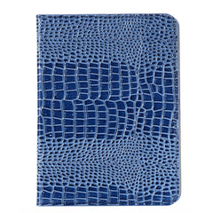 iPad 11" (2025) / iPad 10.9" (2024/2022) Krokodille Læder Tekstur Cover m. Ståfunktion & Kortholder - Blå