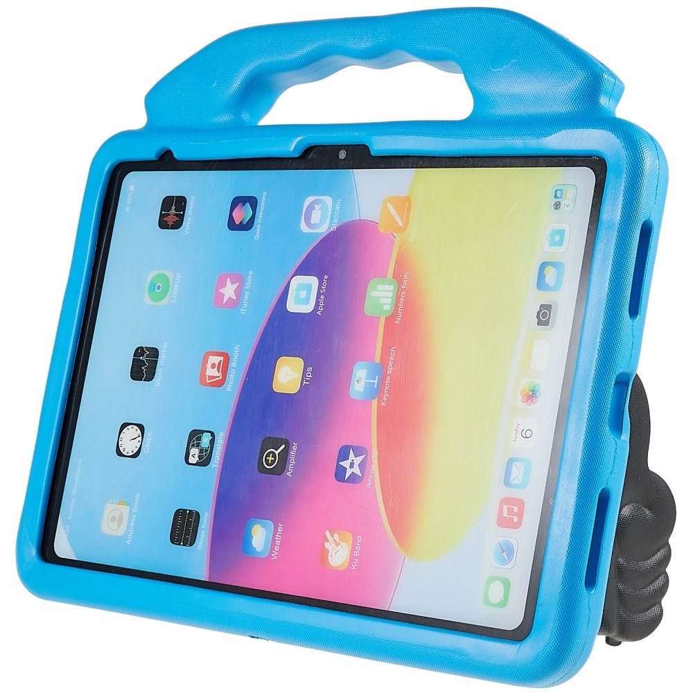 iPad 11" (2025) / iPad 10.9" (2024/2022) Børne cover - Thumb Kickstand Cover - Blå