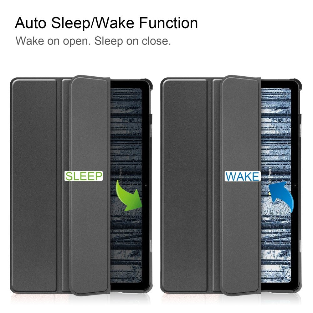 EIDERWOOD Nokia T21 Tri-Fold Kunstlæder Cover - Sort