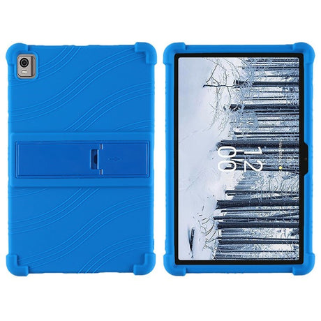 EIDERWOOD Nokia T21 Støddæmpende Silikone Cover m. Kickstand - Blå