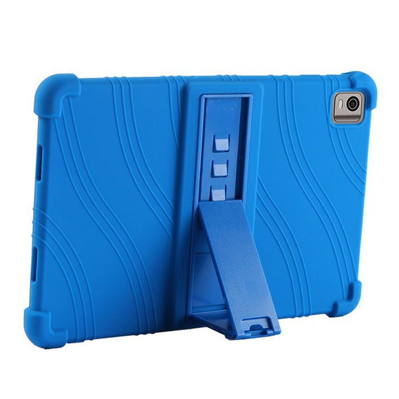 EIDERWOOD Nokia T21 Støddæmpende Silikone Cover m. Kickstand - Blå