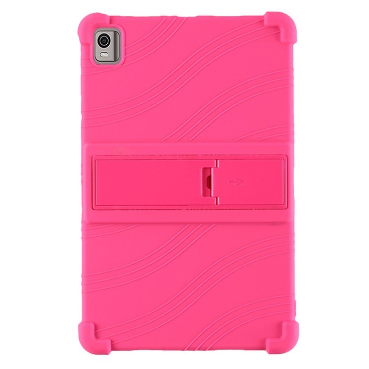 EIDERWOOD Nokia T21 Støddæmpende Silikone Cover m. Kickstand - Lyserød
