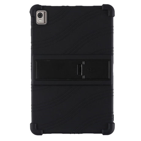 EIDERWOOD Nokia T21 Støddæmpende Silikone Cover m. Kickstand - Sort