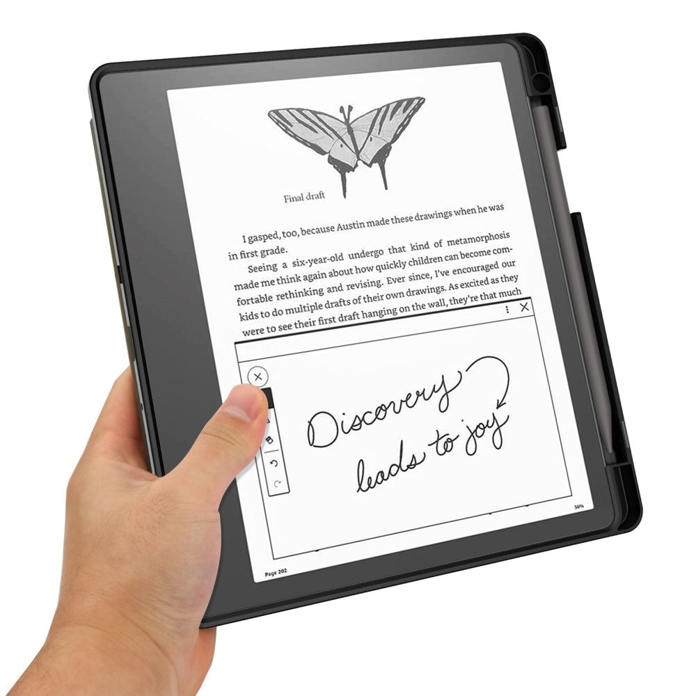 Amazon Kindle Scribe 11th Generation (2022) Origami Kunstlæder Cover m. Pen Holder - Rød