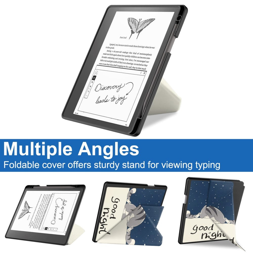 Amazon Kindle Scribe 11th Generation (2022) Origami Læder Cover m. Pen Holder - Kat