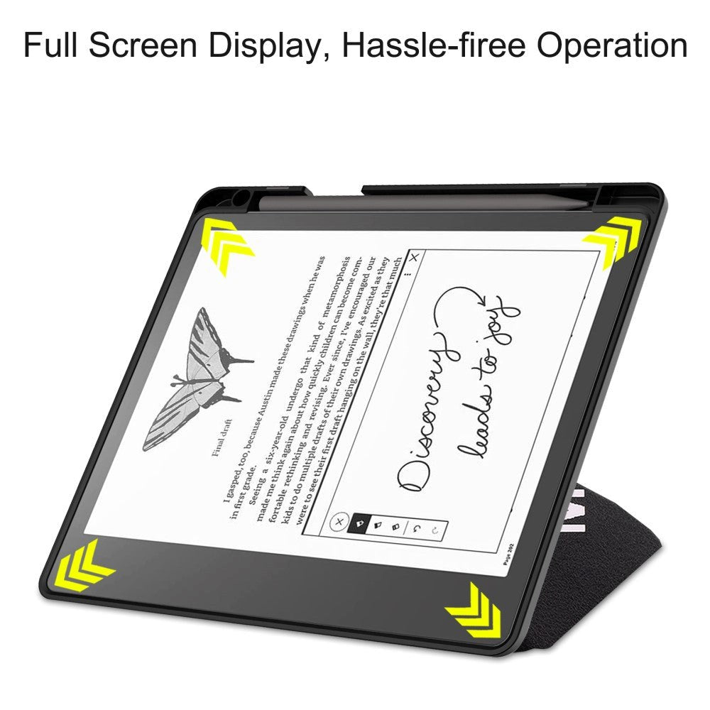 Amazon Kindle Scribe 11th Generation (2022) Origami Læder Cover m. Pen Holder - "Don't Touch Me"