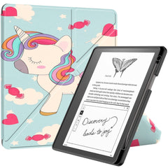 Amazon Kindle Scribe 11th Generation (2022) Origami Læder Cover m. Pen Holder - Enhjørning
