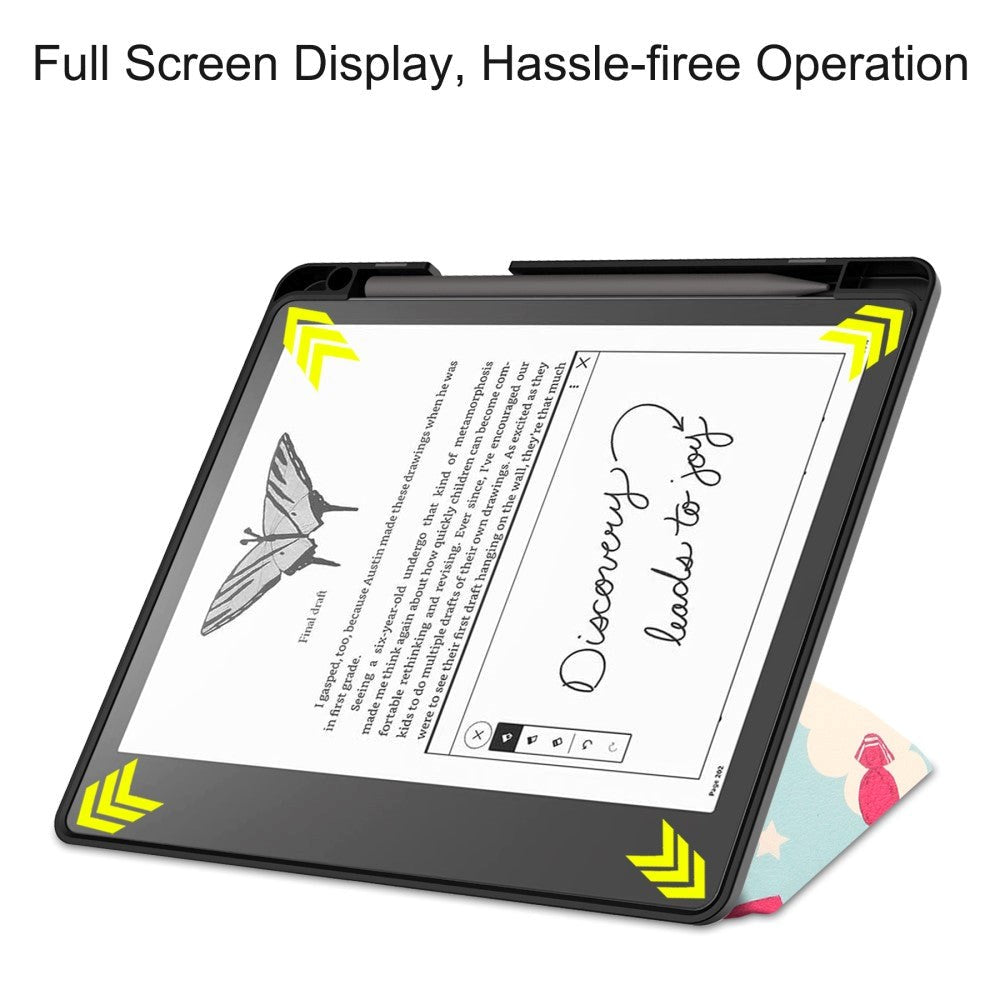Amazon Kindle Scribe 11th Generation (2022) Origami Læder Cover m. Pen Holder - Enhjørning