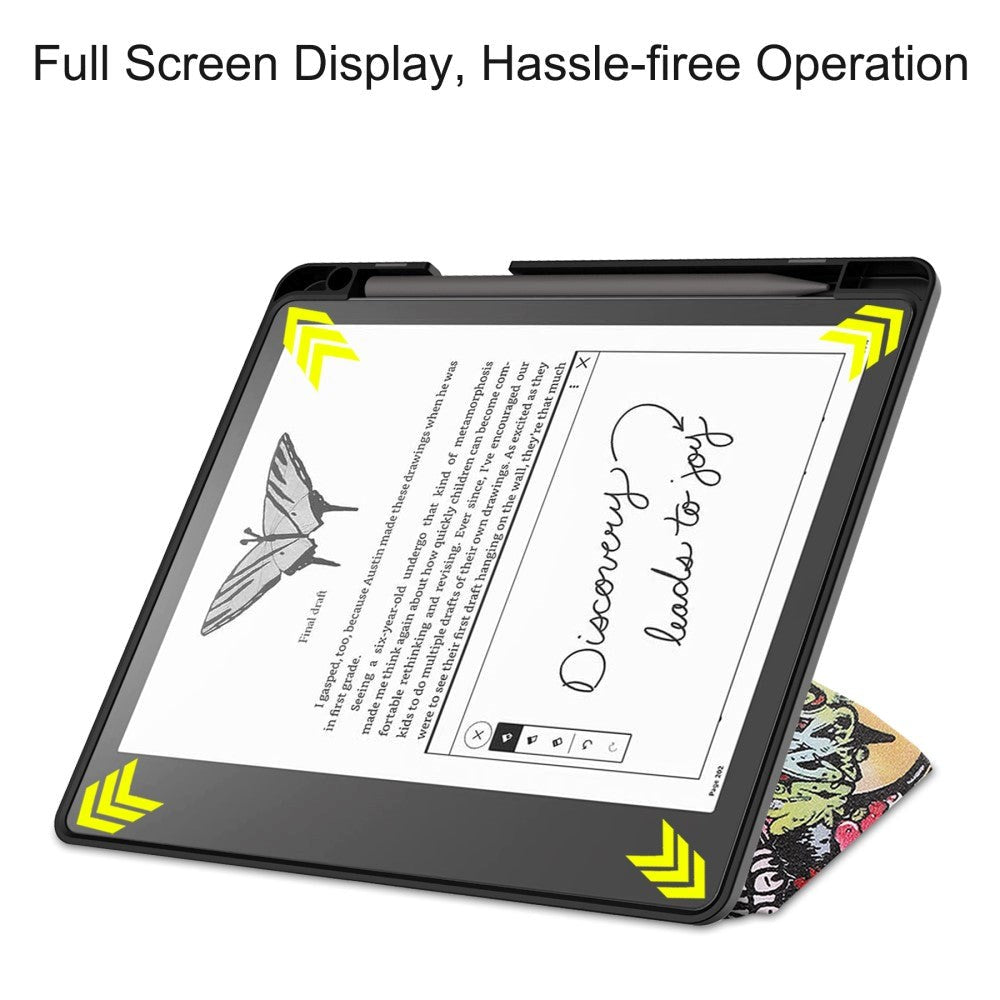 Amazon Kindle Scribe 11th Generation (2022) Origami Læder Cover m. Pen Holder - Graffiti