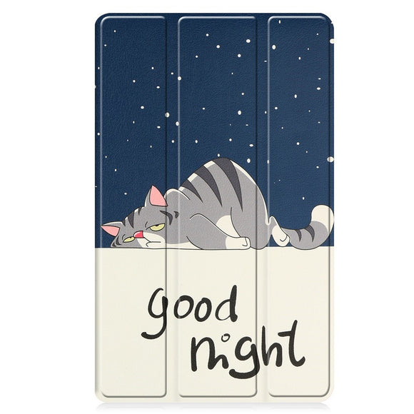 EIDERWOOD Lenovo Tab M8 (4. Gen.) Tri-Fold Kunstlæder Flip Cover m. Mønster - Kat