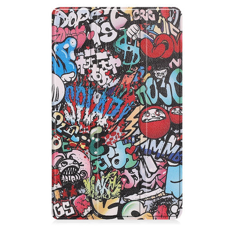 EIDERWOOD Lenovo Tab M8 (4. Gen.) Tri-Fold Kunstlæder Flip Cover m. Mønster - Graffiti