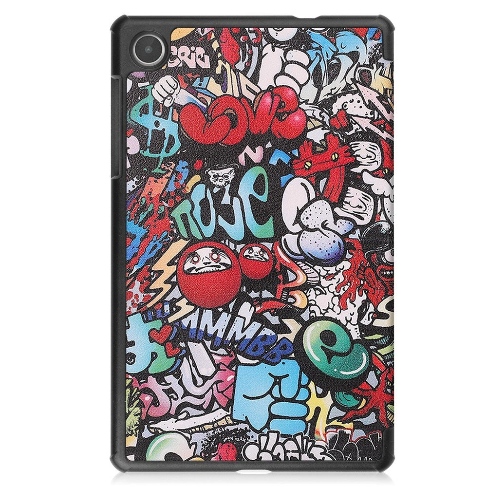 EIDERWOOD Lenovo Tab M8 (4. Gen.) Tri-Fold Kunstlæder Flip Cover m. Mønster - Graffiti