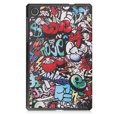 EIDERWOOD Lenovo Tab M8 (4. Gen.) Tri-Fold Kunstlæder Flip Cover m. Mønster - Graffiti