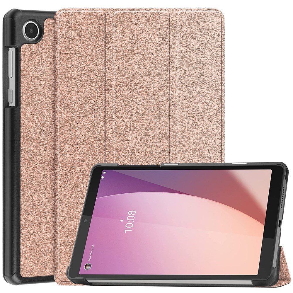 EIDERWOOD Lenovo Tab M8 (4. Gen.) Tri-Fold Kunstlæder Flip Cover - Rose Gold