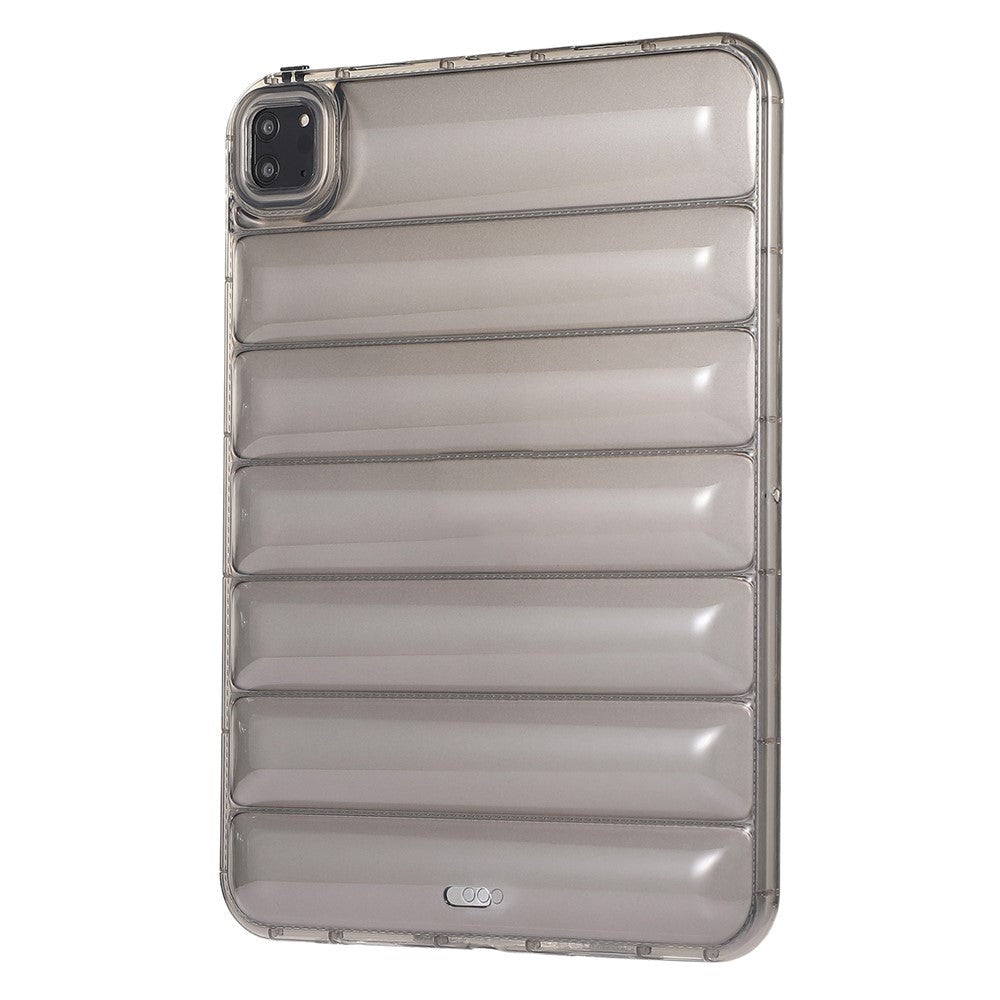 iPad Pro 11" ( 2022 / 2021 / 2020 / 2018) Fleksibelt Plastik Cover - Riller - Gennemsigtig / Grå