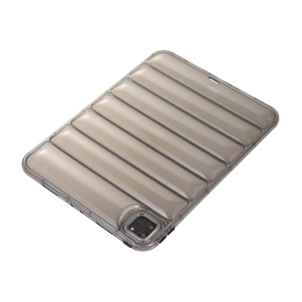 iPad Pro 11" ( 2022 / 2021 / 2020 / 2018) Fleksibelt Plastik Cover - Riller - Gennemsigtig / Grå