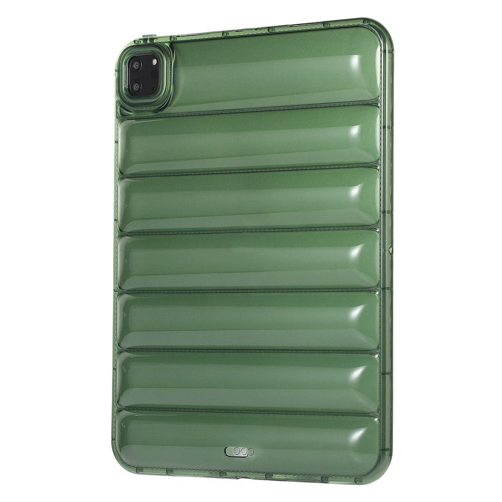 iPad Pro 11" ( 2022 / 2021 / 2020 / 2018) Fleksibelt Plastik Cover - Riller - Gennemsigtig / Grøn