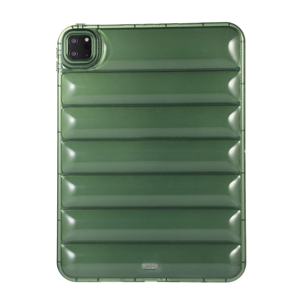 iPad Pro 11" ( 2022 / 2021 / 2020 / 2018) Fleksibelt Plastik Cover - Riller - Gennemsigtig / Grøn