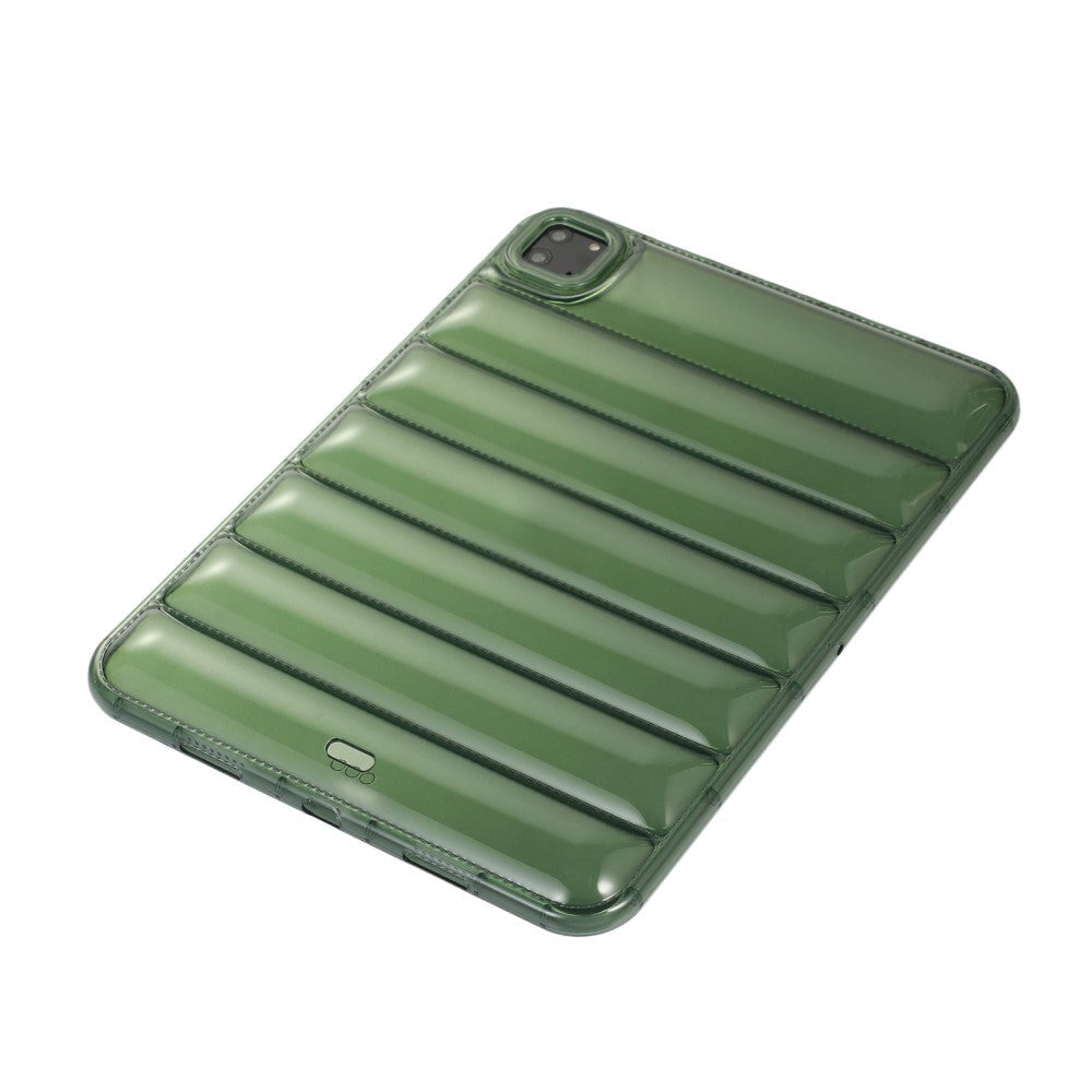 iPad Pro 11" ( 2022 / 2021 / 2020 / 2018) Fleksibelt Plastik Cover - Riller - Gennemsigtig / Grøn
