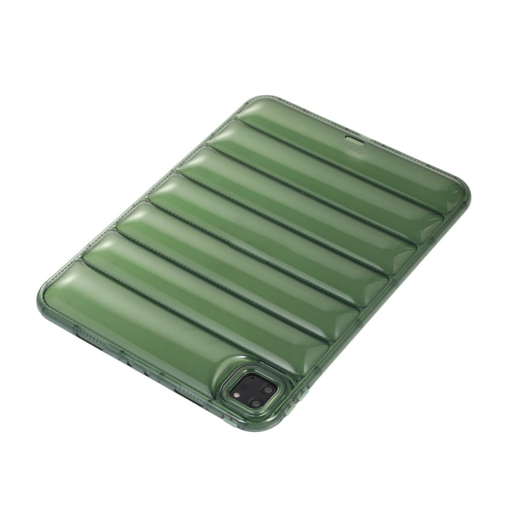 iPad Pro 11" ( 2022 / 2021 / 2020 / 2018) Fleksibelt Plastik Cover - Riller - Gennemsigtig / Grøn