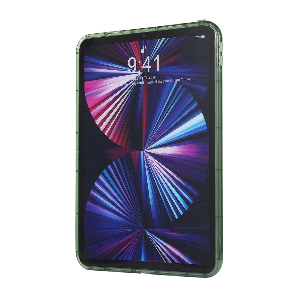 iPad Pro 11" ( 2022 / 2021 / 2020 / 2018) Fleksibelt Plastik Cover - Riller - Gennemsigtig / Grøn