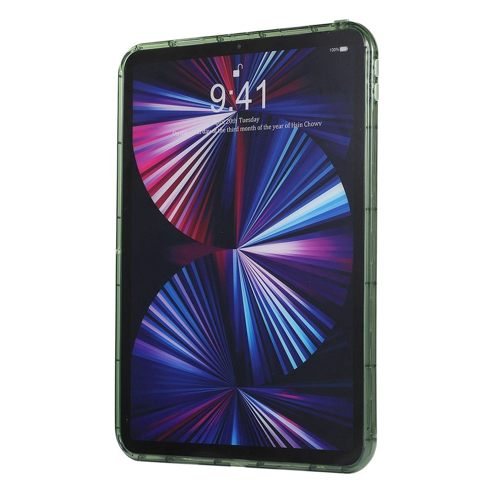 iPad Pro 11" (2022 / 2021 / 2020 / 2018) Fleksibelt Plastik Cover - Flet Design - Gennemsigtig / Grøn