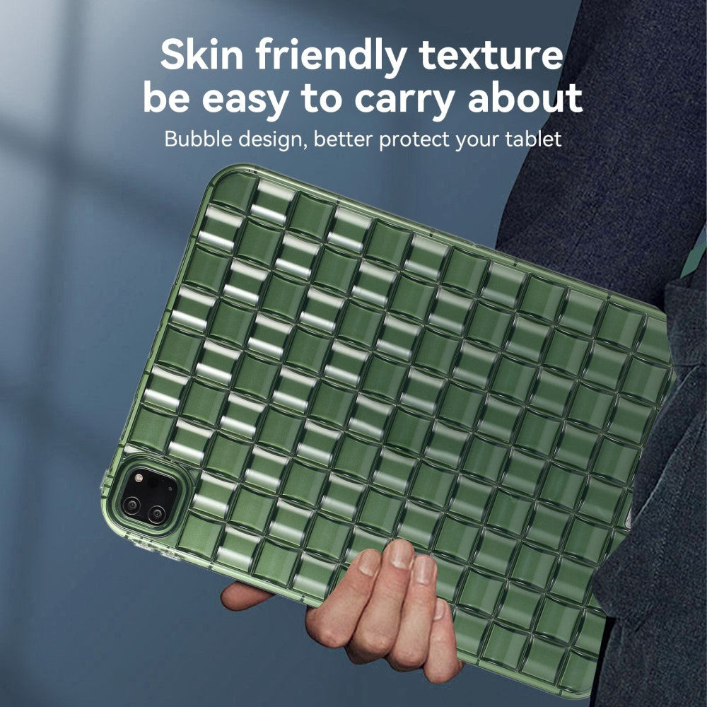 iPad Pro 11" (2022 / 2021 / 2020 / 2018) Fleksibelt Plastik Cover - Flet Design - Gennemsigtig / Grøn