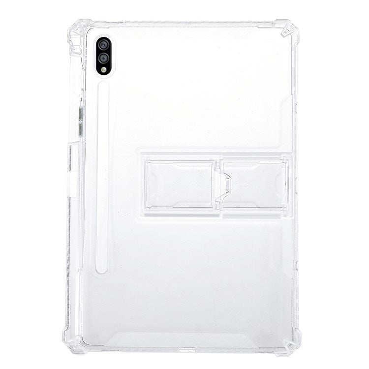 EIDERWOOD Samsung Galaxy Tab S10 FE / S9 FE / S9 / S8 / S7 Fleksibelt Plastik Cover m. Stødabsorberende Hjørner & Ståfunktion - Gennemsigtig