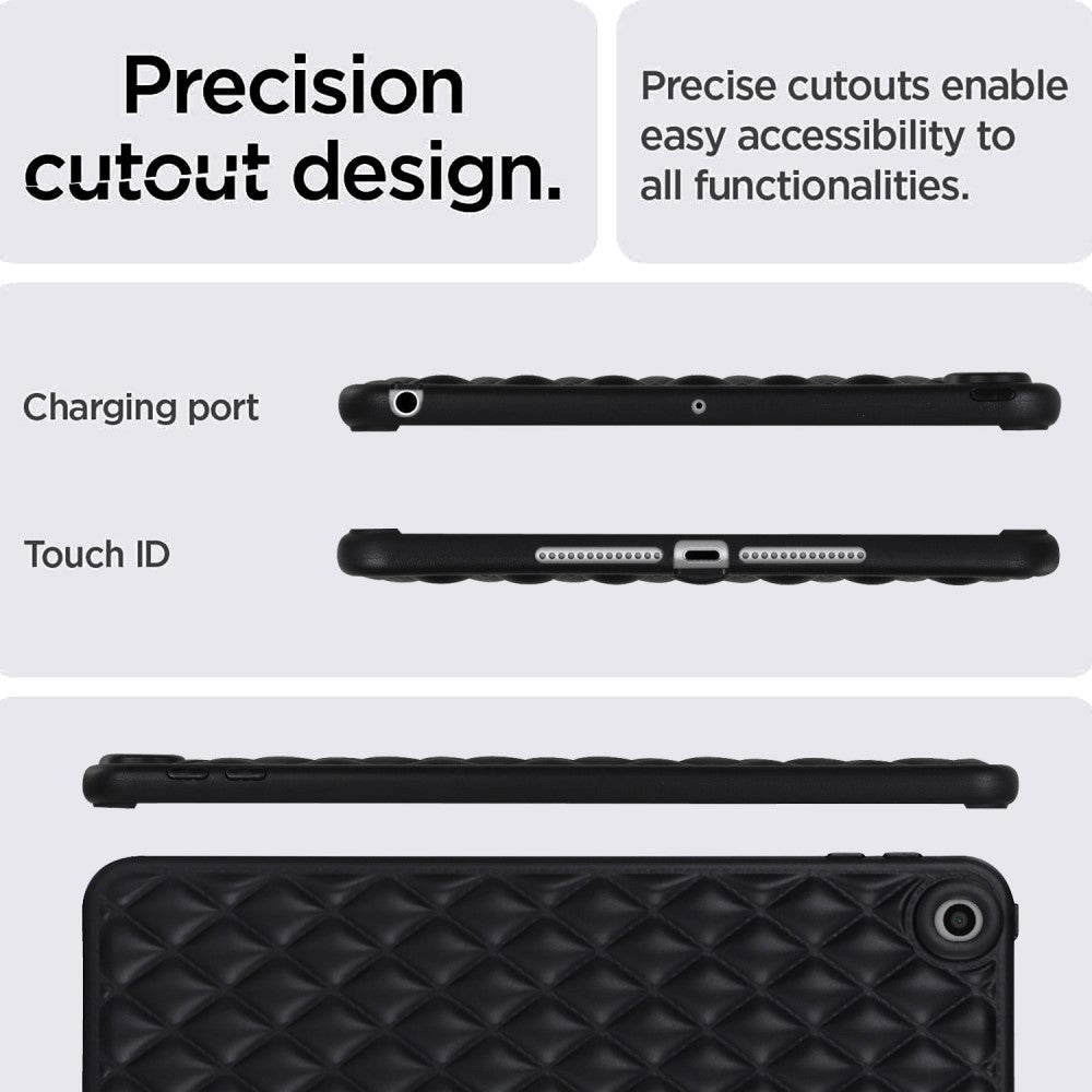 iPad 9.7 (2018-2017) / iPad Air 2 Fleksibelt Plastik Cover - Rhombe Design - Sort
