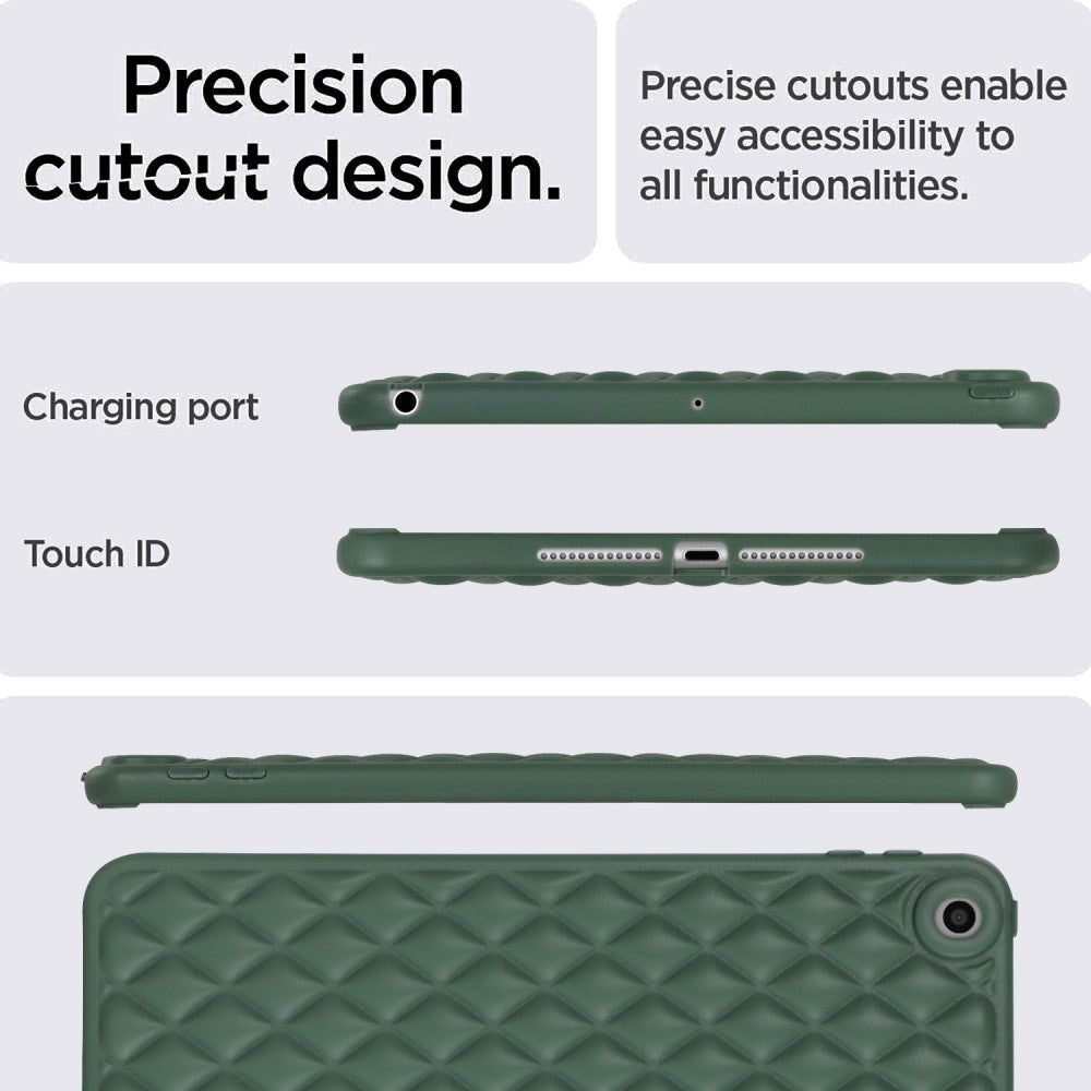 iPad 9.7 (2018-2017) / iPad Air 2 Fleksibelt Plastik Cover - Rhombe Design - Grøn