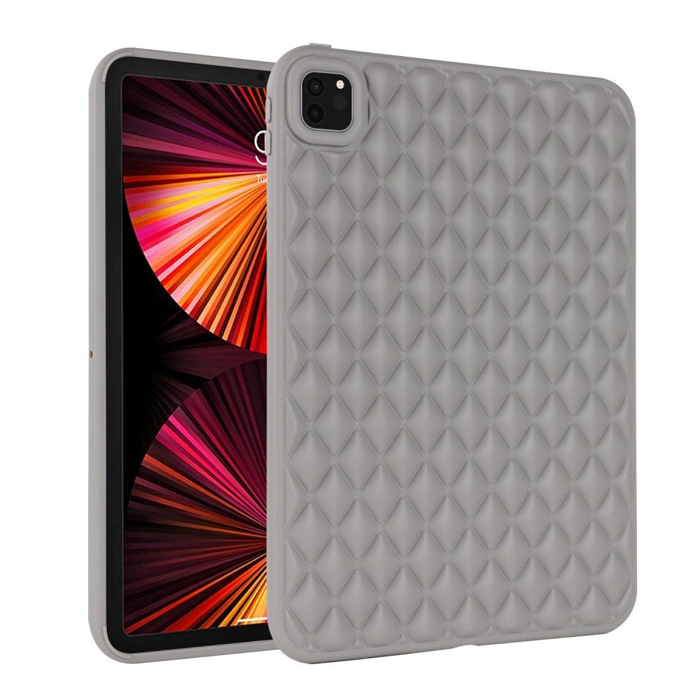 iPad Pro 11" ( 2022 / 2021 / 2020) Fleksibelt Plastik Cover - Rhombe Design - Grå