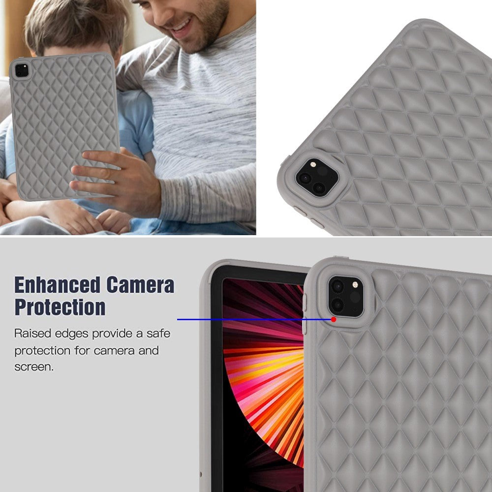 iPad Pro 11" ( 2022 / 2021 / 2020) Fleksibelt Plastik Cover - Rhombe Design - Grå